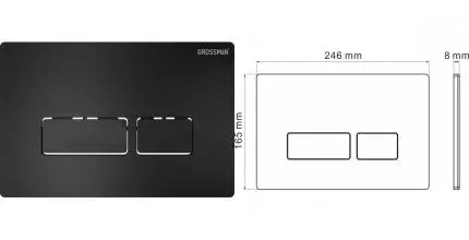 Кнопка смыва «Grossman» Pragma 700.K31.03.210.210 пластик черная матовая