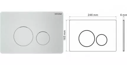 Кнопка смыва «Grossman» Style 700.K31.05.01M.01M металл белая матовая