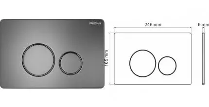 Кнопка смыва «Grossman» Style 700.K31.05.42M.42M металл графит сатиновая Кнопка смыва «Grossman» Style 700.K31.05.42M.42M металл графит сатиновая