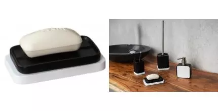 Мыльница «Ridder» Amara 2244320 на стол чёрно-белая Мыльница «Ridder» Amara 2244320 на стол чёрно-белая