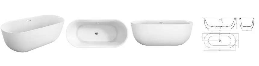 Ванна акриловая «Belbagno» BB706 170/77 с ножками с сифоном белая Ванна акриловая «Belbagno» BB706 170/77 с ножками с сифоном белая