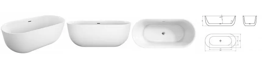 Ванна акриловая «Belbagno» BB706 180/80 с ножками с сифоном белая Ванна акриловая «Belbagno» BB706 180/80 с ножками с сифоном белая