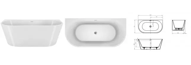Ванна акриловая «Belbagno» BB710 140/75 с ножками с сифоном белая Ванна акриловая «Belbagno» BB710 140/75 с ножками с сифоном белая