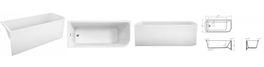 Ванна акриловая «Belbagno» BB712 150/73 с ножками с сифоном белая левая Ванна акриловая «Belbagno» BB712 150/73 с ножками с сифоном белая левая