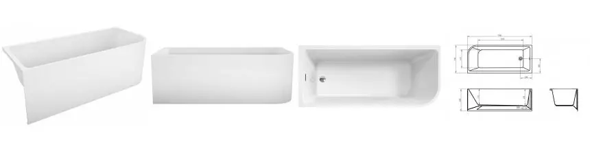Ванна акриловая «Belbagno» BB712 170/73 с ножками с сифоном белая левая Ванна акриловая «Belbagno» BB712 170/73 с ножками с сифоном белая левая