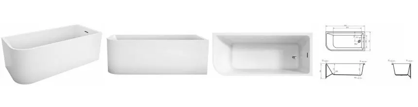 Ванна акриловая «Belbagno» BB712 150/73 с ножками с сифоном белая правая Ванна акриловая «Belbagno» BB712 150/73 с ножками с сифоном белая правая