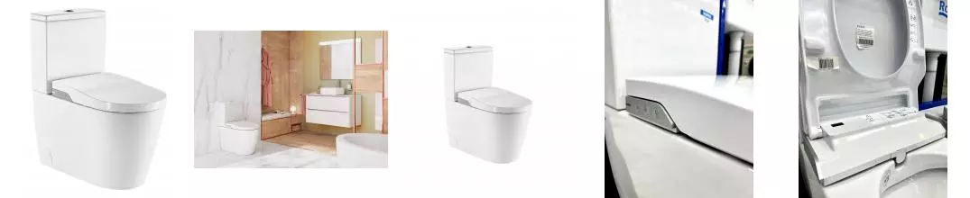 Унитаз компакт безободковый «Roca» Inspira In-Wash rimless 80306L001 белый с сиденьем дюропласт с микролифтом белое