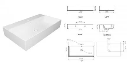 Раковина «GSG» Zenith 80/46 ZELAVBW80000 фарфоровая Bianco Lucido