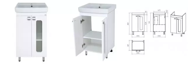 Тумба с раковиной «Misty» Урал 50 (Енисей 50) белая Тумба с раковиной «Misty» Урал 50 (Енисей 50) белая