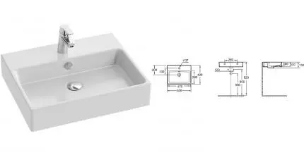 Раковина «Jacob Delafon» Sully 50/40 EVT112-00  фарфоровая белая