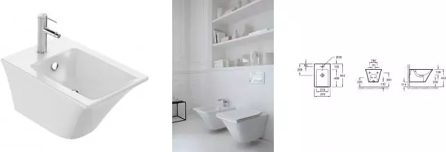 Подвесное биде «Jacob Delafon» Grands Boulevards EMH0002-00 белое Подвесное биде «Jacob Delafon» Grands Boulevards EMH0002-00 белое
