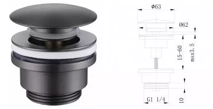 Донный клапан для раковины «Abber» AF0011NG с механизмом Клик-Клак никель