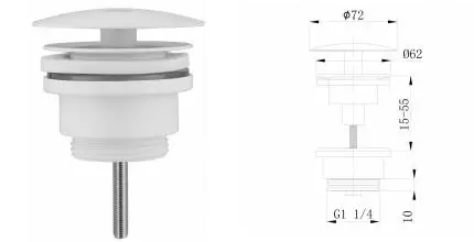 Донный клапан для раковины «Abber» AF0012W белый