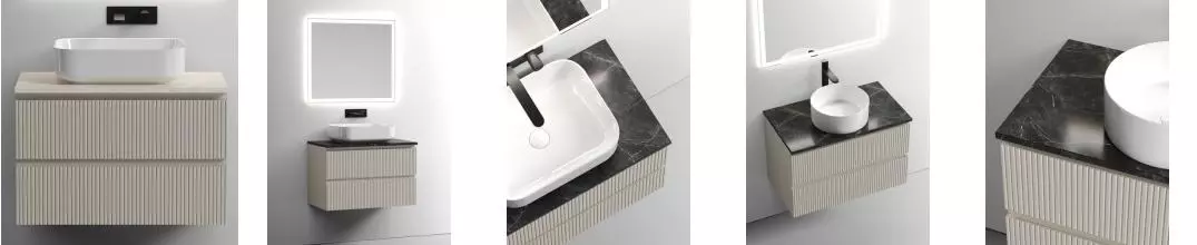 Тумба с раковиной и столешницей «Sancos» Snob T 80 подвесная Beige Soft