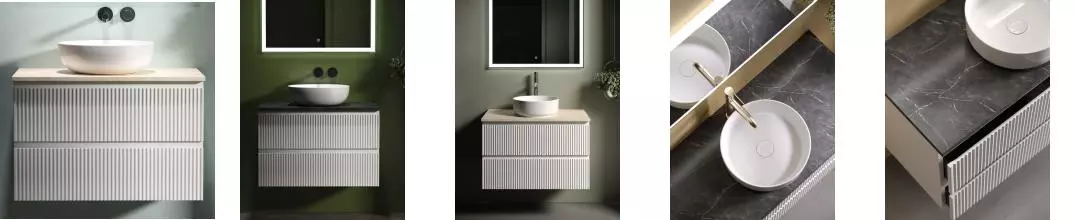 Тумба с раковиной и столешницей «Sancos» Snob R 80 подвесная Bianco