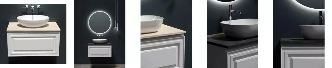 Тумба с раковиной и столешницей «Sancos» Very 79 подвесная Bianco