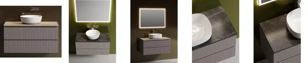 Тумба с раковиной и столешницей «Sancos» Snob T 100 подвесная Doha Soft