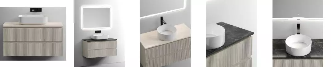 Тумба с раковиной и столешницей «Sancos» Snob T 100 подвесная Beige Soft