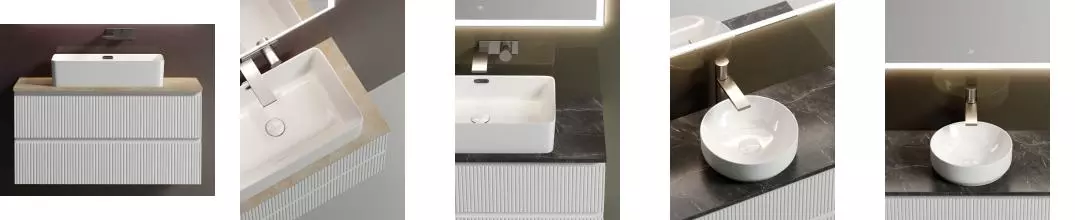 Тумба с раковиной и столешницей «Sancos» Snob T 100 подвесная Bianco