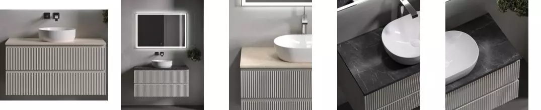 Тумба с раковиной и столешницей «Sancos» Snob R 100 подвесная Beige Soft