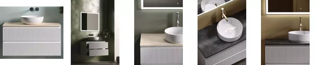 Тумба с раковиной и столешницей «Sancos» Snob R 100 подвесная Bianco