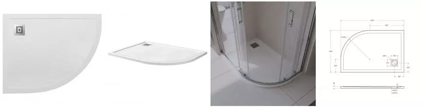 Душевой поддон «Belbagno» TRAY-MR-UNO-RH-120/80-550-35-W-L низкий из литьевого мрамора прямоугольно-асимметричный без сифона белый левый