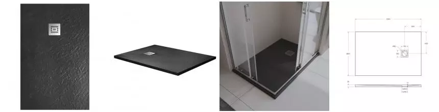 Душевой поддон «Belbagno» TRAY-MR-UNO-AH-120/80-35-NERO низкий из литьевого мрамора прямоугольный без сифона чёрный Душевой поддон «Belbagno» TRAY-MR-UNO-AH-120/80-35-NERO низкий из литьевого мрамора прямоугольный без сифона чёрный