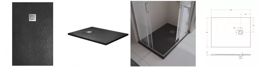 Душевой поддон «Belbagno» TRAY-MR-UNO-AH-120/90-35-NERO низкий из литьевого мрамора прямоугольный без сифона чёрный Душевой поддон «Belbagno» TRAY-MR-UNO-AH-120/90-35-NERO низкий из литьевого мрамора прямоугольный без сифона чёрный