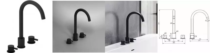 Смеситель для раковины «Damixa» Scandinavian Pure 360200300 чёрный матовый