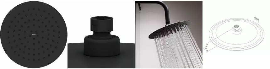 Верхний душ «Damixa» Scandinavian Pure 936050300 чёрный матовый