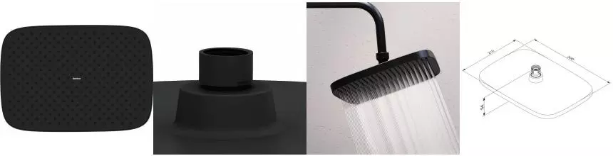 Верхний душ «Damixa» Gala 953050300 чёрный матовый