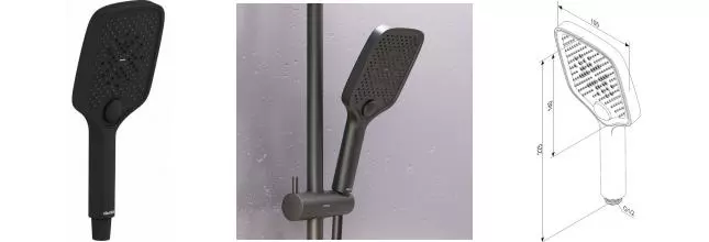 Ручная лейка «Damixa» Scandinavian Pure 953020300 чёрная матовая