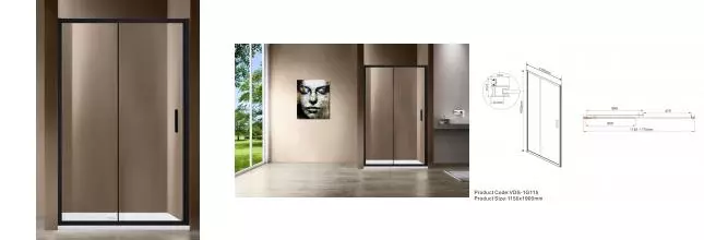 Душевая дверь «Vincea» Garda VDS-1G115CLB 115/190 прозрачная/чёрная Душевая дверь «Vincea» Garda VDS-1G115CLB 115/190 прозрачная/чёрная