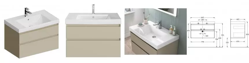 Тумба с раковиной «Kerama Marazzi» Cubo 80 New (Cubo 80/48) подвесная лимо матовая Тумба с раковиной «Kerama Marazzi» Cubo 80 New (Cubo 80/48) подвесная лимо матовая
