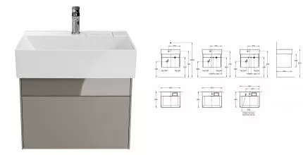 Тумба с раковиной «Kerama Marazzi» Logica 60 New (Logica 60-1) подвесная песчаная Тумба с раковиной «Kerama Marazzi» Logica 60 New (Logica 60-1) подвесная песчаная