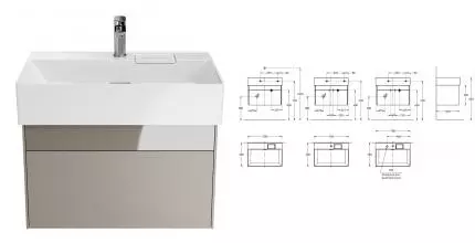 Тумба с раковиной «Kerama Marazzi» Logica 70 New (Logica 70-1) подвесная песчаная Тумба с раковиной «Kerama Marazzi» Logica 70 New (Logica 70-1) подвесная песчаная