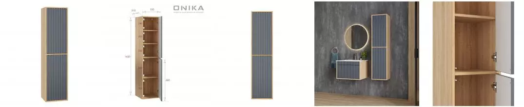 Пенал Дайлер 35 подвесной графит/дуб сонома · Onika, 403569