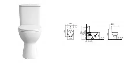 Унитаз компакт «Norm» Himmel 9864B099-7207 белый с сиденьем термопласт с микролифтом белое