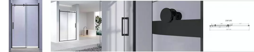 Душевая дверь «Vincea» Como-N VDS-4CN130CLB 130/195 прозрачный/чёрная