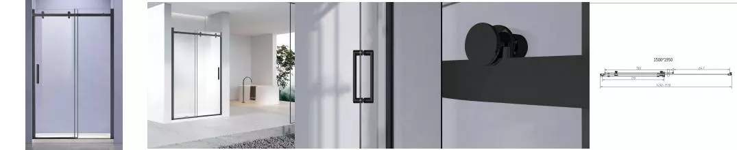 Душевая дверь «Vincea» Como-N VDS-4CN150CLB 150/195 прозрачная/чёрная Душевая дверь «Vincea» Como-N VDS-4CN150CLB 150/195 прозрачная/чёрная