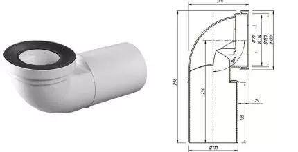 Патрубок для унитаза «Orio» C-491 110*90°