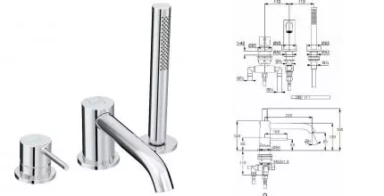 Смеситель на борт ванны «Kludi» Bozz 384480576 хром