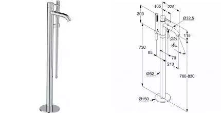 Внешняя часть смесителя «Kludi» Bozz 385900576 22,5 хром