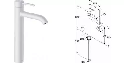 Смеситель для раковины «Kludi» Bozz 382865376 белый матовый