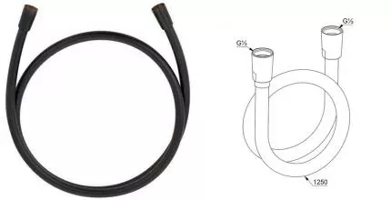 Душевой шланг «Kludi» Suparaflex 610713900 125 см чёрный матовый Душевой шланг «Kludi» Suparaflex 610713900 125 см чёрный матовый