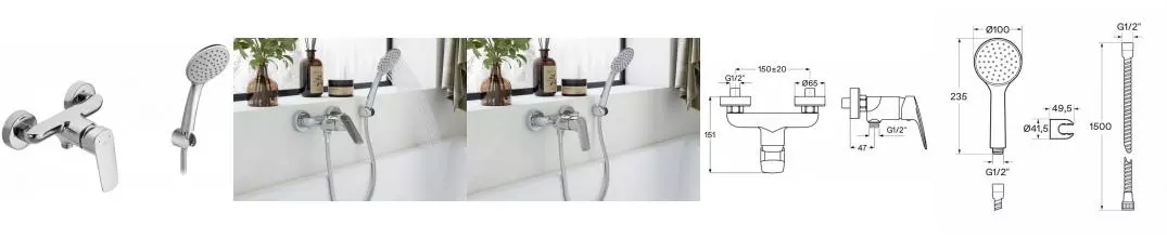 Смеситель для душа «Santek» Таос WH5A20009C001 хром Смеситель для душа «Santek» Таос WH5A20009C001 хром