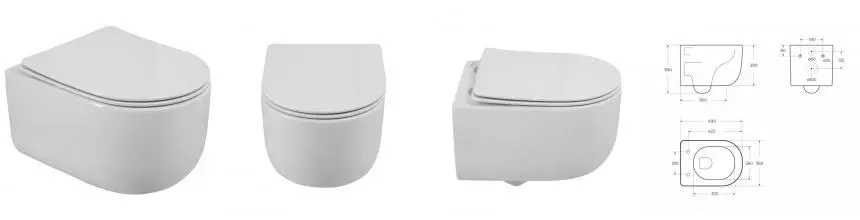 Подвесной унитаз безободковый «Belbagno» Soft-Tor BB084CH-TOR/BB051SC белый с сиденьем дюропласт с микролифтом белое