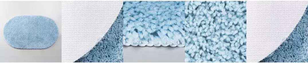 Коврик для ванной «WasserKRAFT» Dill BM-3946 100/60 резина, микрофибра Crystal Blue