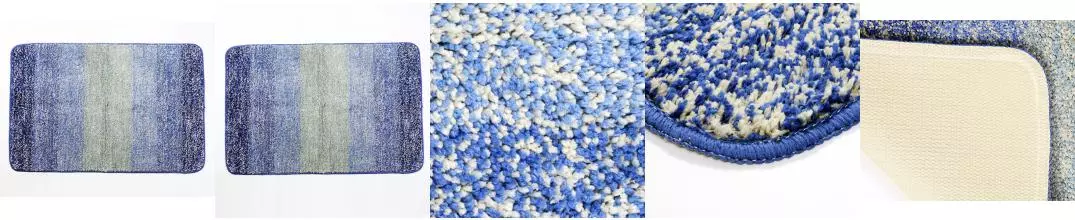 Уценка, Коврик для ванной «WasserKRAFT» Lopau BM-1125 90/60 резина, микрофибра синий