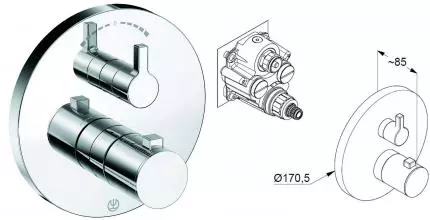 Внешняя часть смесителя «Kludi» Nova Fonte Puristic 208300515 хром Внешняя часть смесителя «Kludi» Nova Fonte Puristic 208300515 хром